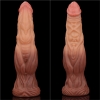 Фаллоимитатор с градиентом и ярким рельефом Platinum Silicone Cock 24,5 см, Ø 6,3 см