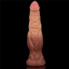 Фаллоимитатор с градиентом и ярким рельефом Platinum Silicone Cock 24,5 см, Ø 6,3 см