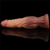Фаллоимитатор с градиентом и ярким рельефом Platinum Silicone Cock 24,5 см, Ø 6,3 см