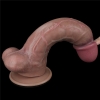 Двухслойный фаллос на присоске с мошонкой Nature Cock 26,5 см, Ø 4,8 см