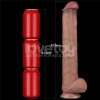 Гибкий фаллоимитатор с хребтом Silicone Cock XXL 37,5 см, Ø 6 см