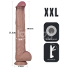 Гибкий фаллоимитатор с хребтом Silicone Cock XXL 37,5 см, Ø 6 см