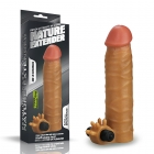 Насадка на пенис с вибрацией Nature Extender мулат плюс 3,8 см, 17,8 см, Ø 4,5 см