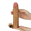 Насадка на пенис с вибрацией Nature Extender мулат плюс 5 см, 19 см, Ø 4,5 см