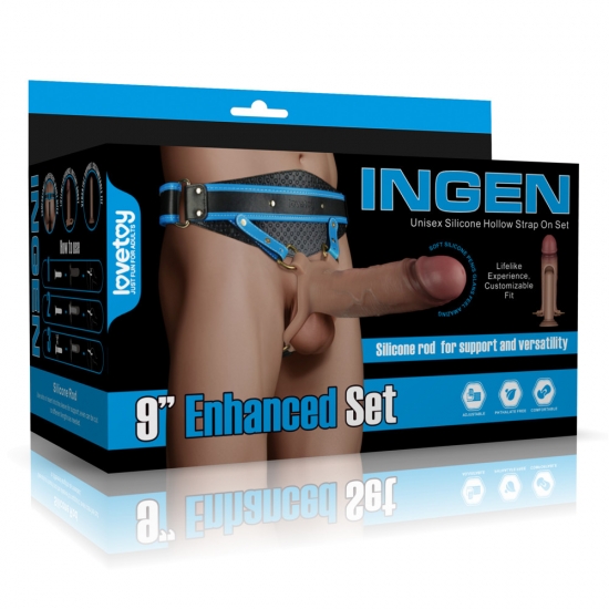Силиконовый фаллопротез на ремнях Ingen Enhanced Set, телесный, 21,4 см, Ø 5,8 см