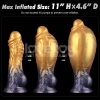 Надувной фаллоимитатор для фистинга со съемной грушей Dual Density Silicone Inflatable Dildo, 21 см, Ø 5 см