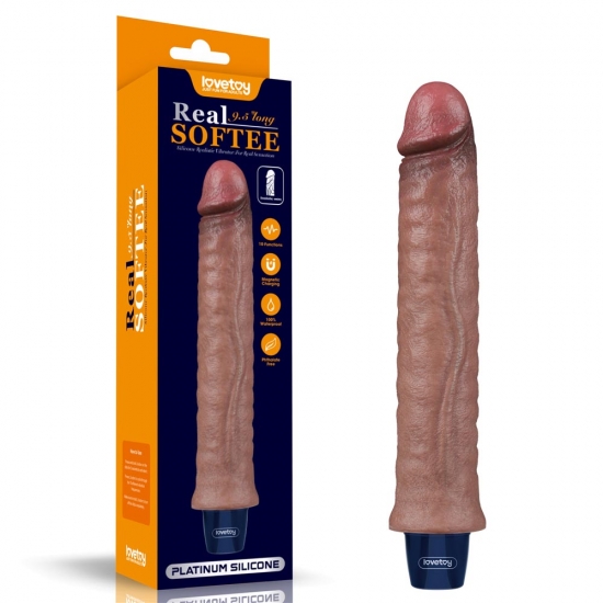 Реалистичный перезаряжаемый вибратор  Real Softee 24,5 см, Ø 4 см