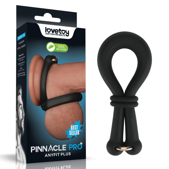 Регулируемое двойное кольцо из мягкого силикона Pinnacle Pro Anyfit Plus Stretcher, черное