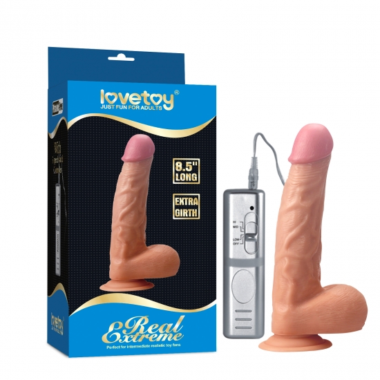 Реалистичный вибратор на присоске Real Extreme Extra Girth 21,5см, Ø 4,8см