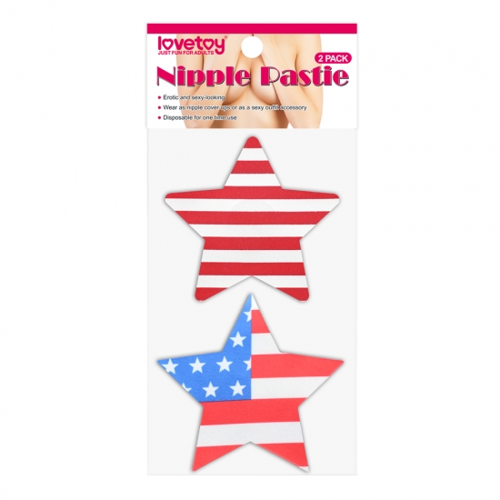 Набор дерзких пэстисов для груди в виде звезд Stars and Stripes Nipple Pasties