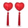 Обворожительные пэстисы в форме сердец с кисточками Reusable Red Heart Tassels Nipple Pasties
