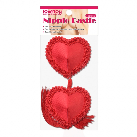 Обворожительные пэстисы в форме сердец с кисточками Reusable Red Heart Tassels Nipple Pasties