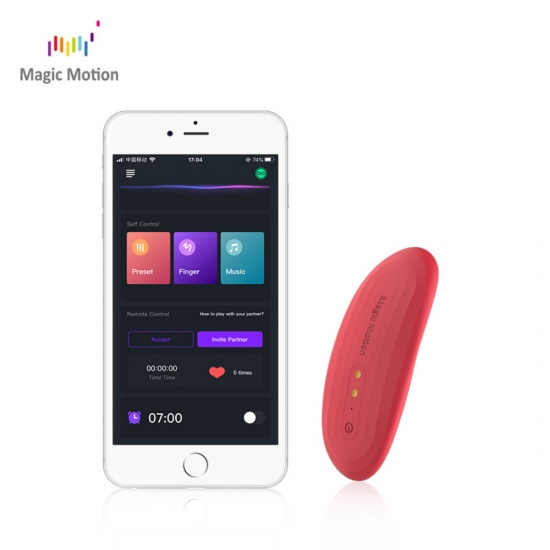 Вибростимулятор Magic Motion «Nyx» с управлением через смартфон, красный, 9 см