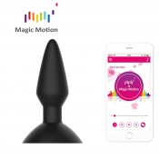 Анальная вибропробка Magic Motion «Equinox» с управлением через смартфон, черная, Ø 3,5 см