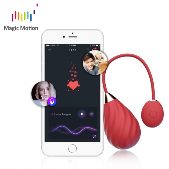Виброяйцо Magic Motion «Sundae» с управлением через смартфон, красное, Ø 3 см