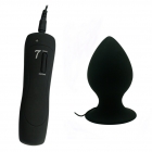 Анальная вибропробка «Large Anal Plug», черная, 9,5 см, Ø 5,2 см