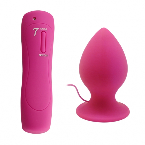 Анальная вибропробка «XL Anal Plug», розовая, 11,4 см, Ø 6,2 см