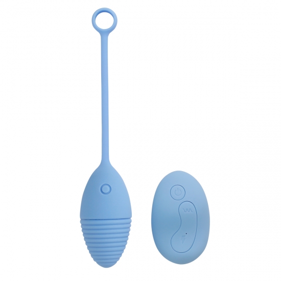 Перезаряжаемое виброяйцо с дистанционным управлением «Relentless Seeker», голубое
