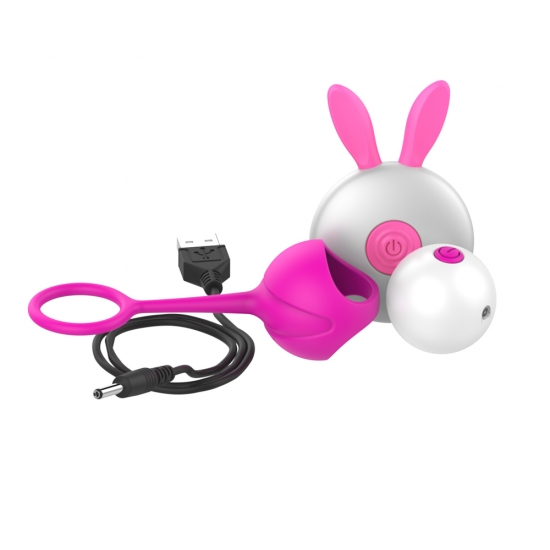 Перезаряжаемый виброшарик с дистанционным управлением, малиновый