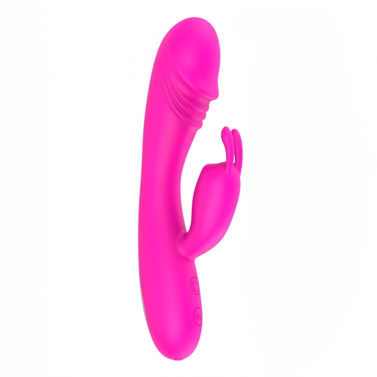 Вибратор-кролик перезаряжаемый, красный, 17,1 см, Ø 3,5 см