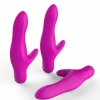 Вибратор с клиторальным стимулятором, 12 см, Ø 2,8 см, пурпурный