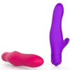 Вибратор с клиторальным стимулятором, 12 см, Ø 2,8 см, пурпурный
