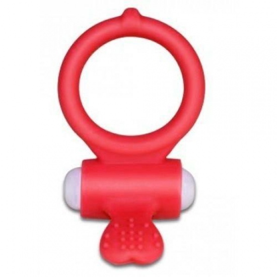 Виброкольцо красное Power Heart Clit Cockring Ø 3,2 см