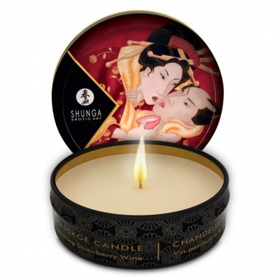 Массажная аромасвеча Shunga Клубника с шампанским, 30 мл