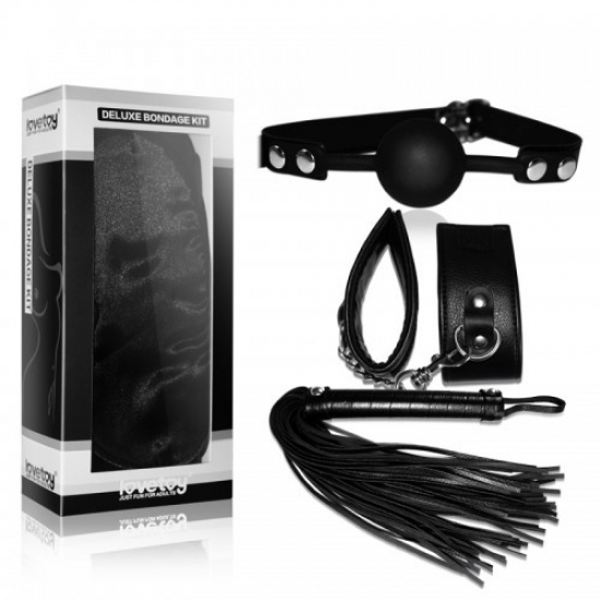 Набор Deluxe Bondage Kit (кляп, наручники, плеть)
