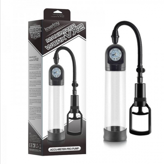 Вакуумная помпа для пениса Maximizer Worx VX2 Accu-Meter Pro Pump, 20 см, Ø 6,3 см