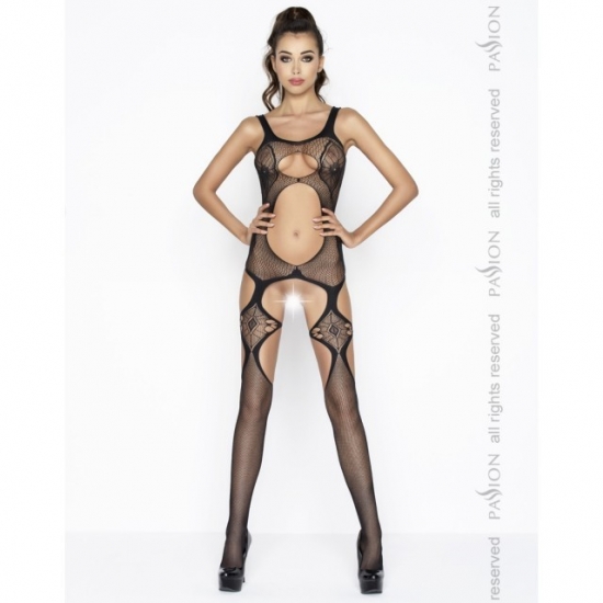 Черный роскошный кружевной кэтсьюит