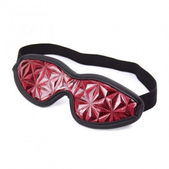 Маска с закрытыми глазами красно-черная на резинке