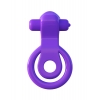 Двойное эрекционное кольцо с вибрацией Licks Couples Ring фиолетового цвета