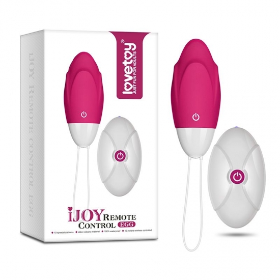 Розовое виброяйцо с беспроводным пультом Ijoy Remote Control Egg 8,8 см, Ø 3,7 см