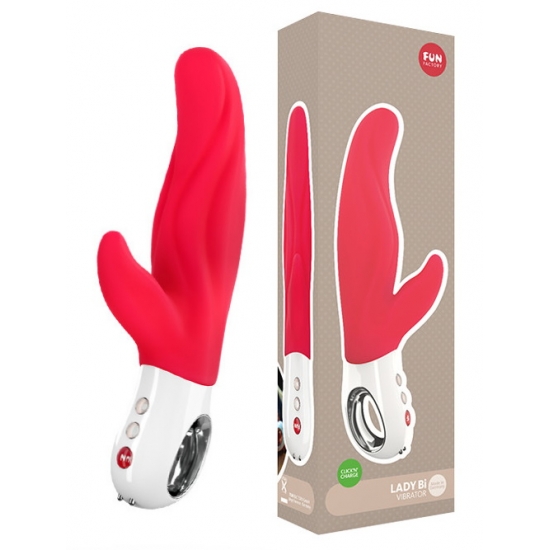 Вибратор Fun Factory Lady Bi с клиторальным стимулятором красный