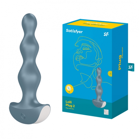Анальная виброелочка Lolli Plug 2 Satisfyer серая