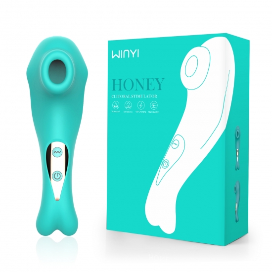 Бесконтактный стимулятор клитора WINYI «HONEY», бирюзовый
