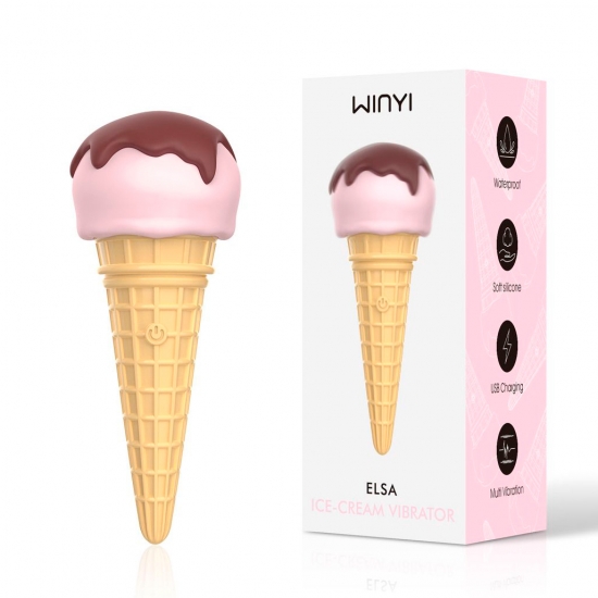 Вибратор в форме мороженого  WINYI «ELSA»,14 см